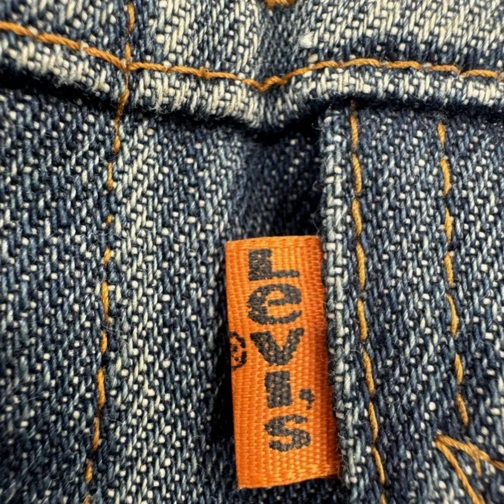 Vintage 70s Levi's Orange Tab Denim Jacket Mens CROP Small Trucker USA Indigo - Picture 2 of 16